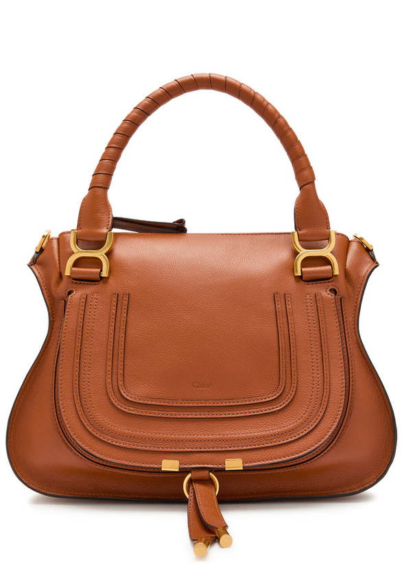 Photo: Chloe Marcie Medium Grained Leather Tote bag - Tan - One Size