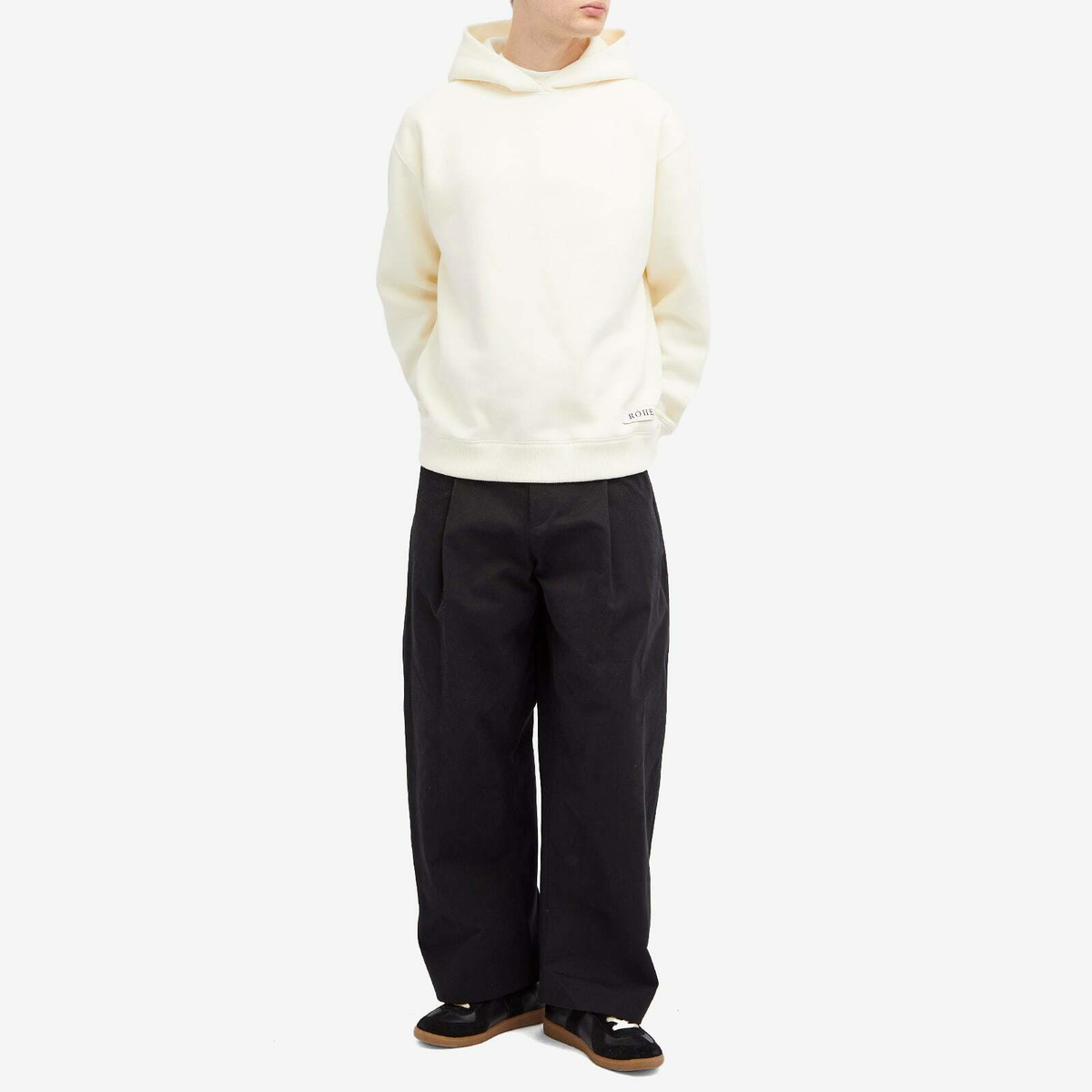Róhe Men's Oversized Logo Hoodie in Off White