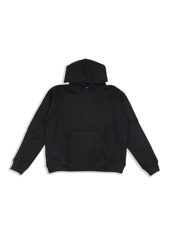Photo: Snap Fastening Hooded Sweatshirt in Black