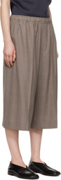 Carven Taupe Elastic Waist Shorts