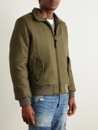 Golden Bear - Shearling-Trimmed Padded Wool-Felt Bomber Jacket - Green