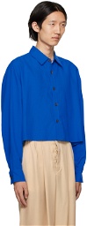 King & Tuckfield Blue Cropped Shirt