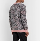 Wacko Maria - Leopard-Jacquard Mohair-Blend Sweater - Pink