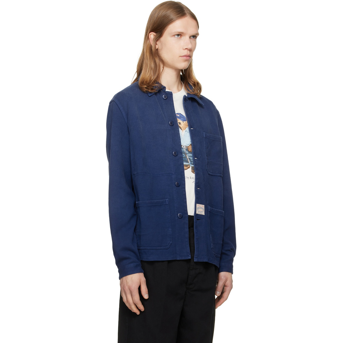 Polo Ralph Lauren Blue Moleskin Utility Overshirt