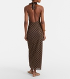 Oséree Lumière polka-dot halterneck maxi dress