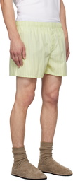 Tekla SSENSE Exclusive Green AURALEE Edition Boxer Pyjama Shorts
