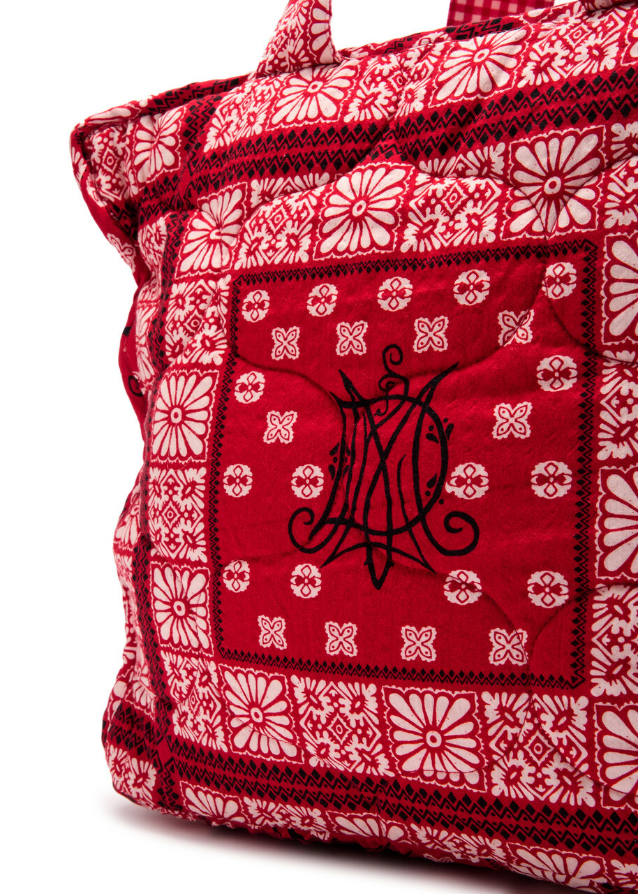 Damson Madder Quilted Bandana-print Cotton Tote - Red - One Size