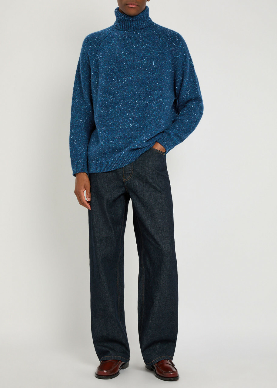 Begg & CO Barrow Roll-neck Cashmere Jumper Blue
