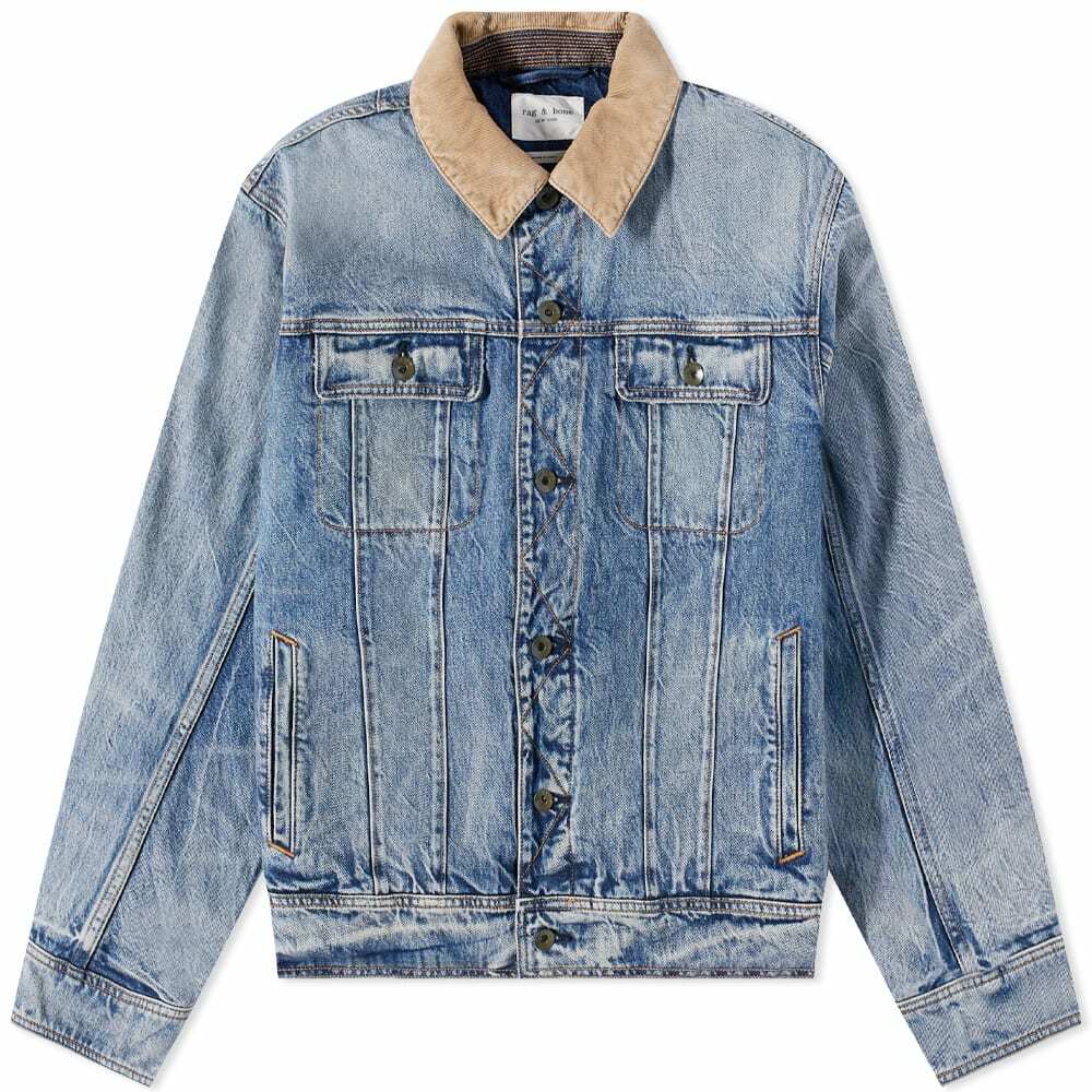 Saint laurent corduroy outlet collar denim jacket