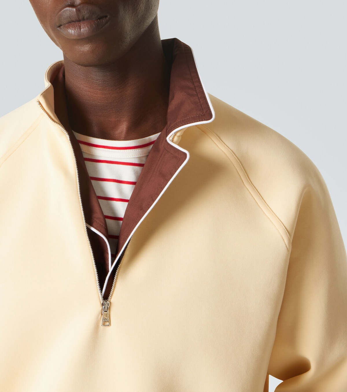 Plan C Cotton-blend half-zip sweatshirt