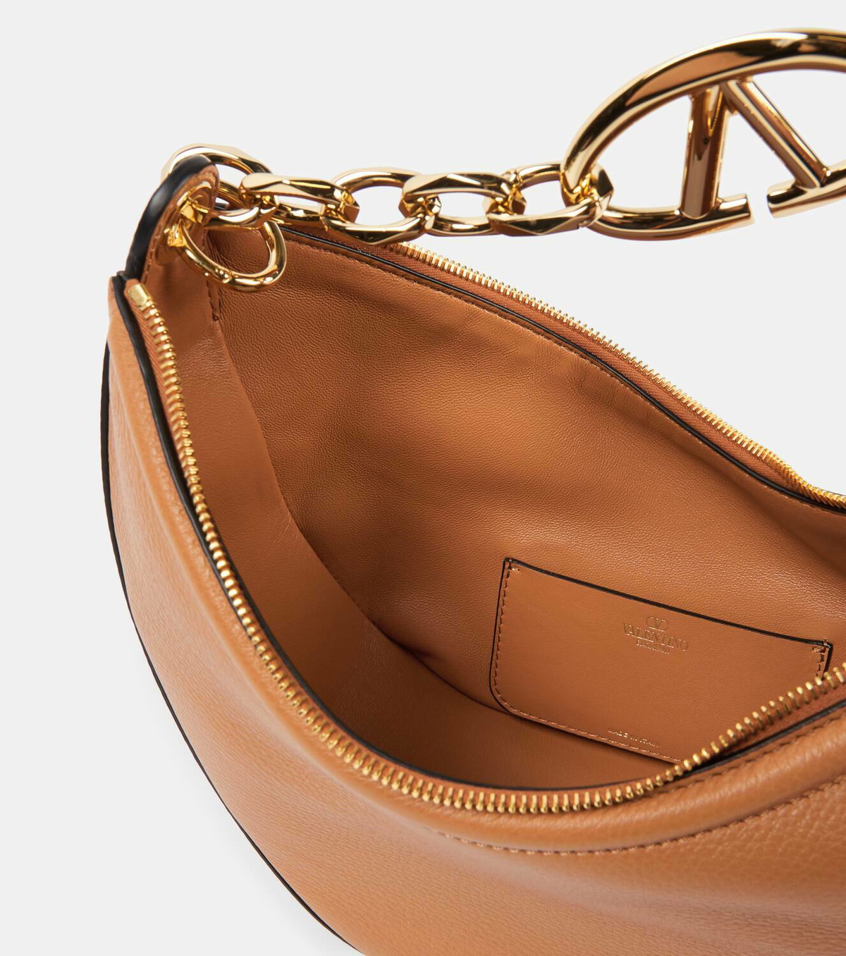 ショルダーバッグ・ポシェット VALENTINO Brown leather medium VLogo Moon shoulder bag Valentino Garavani VLogo Moon Medium leather shoulder bag