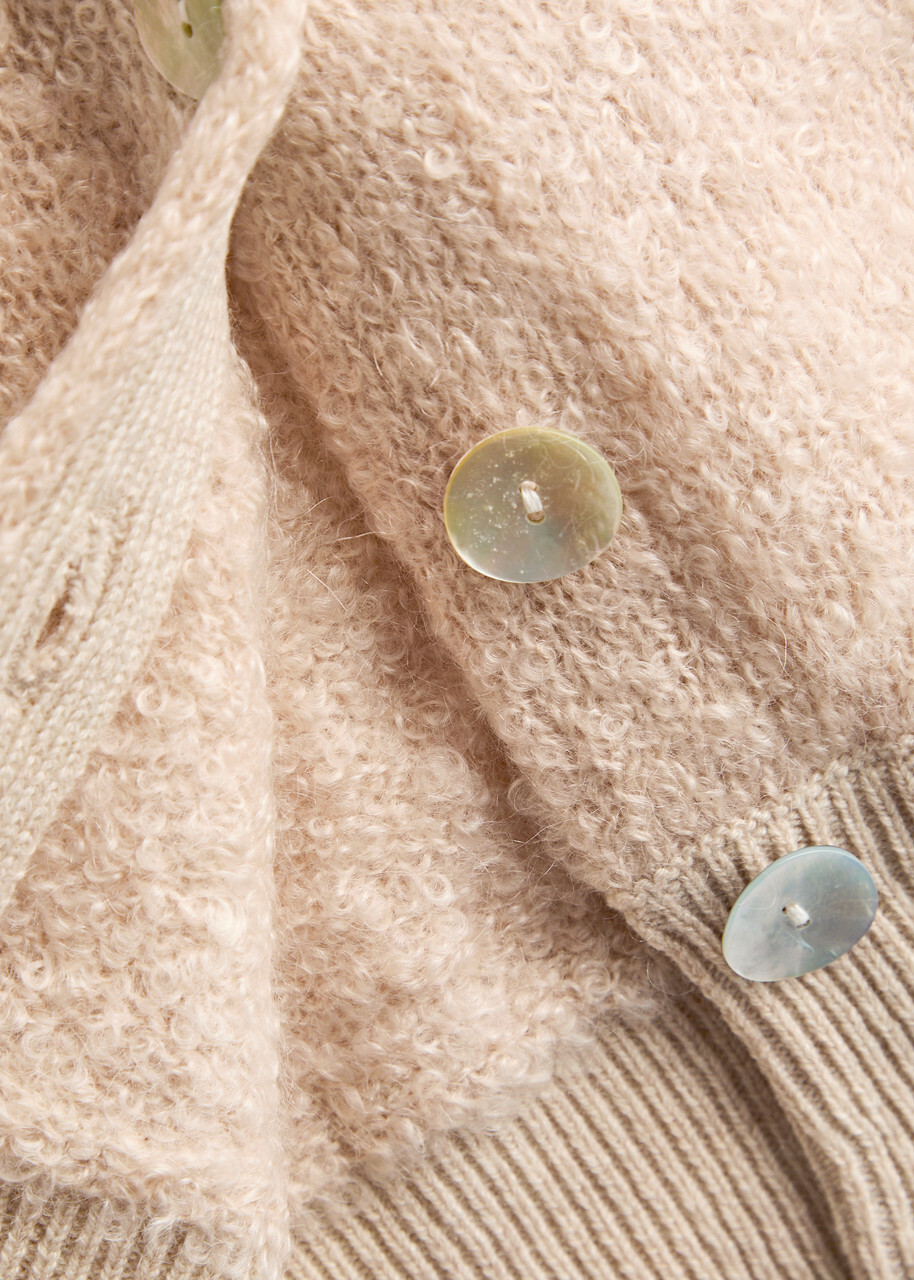 Crush Cashmere Odi Bouclé Mohiar Vest Beige