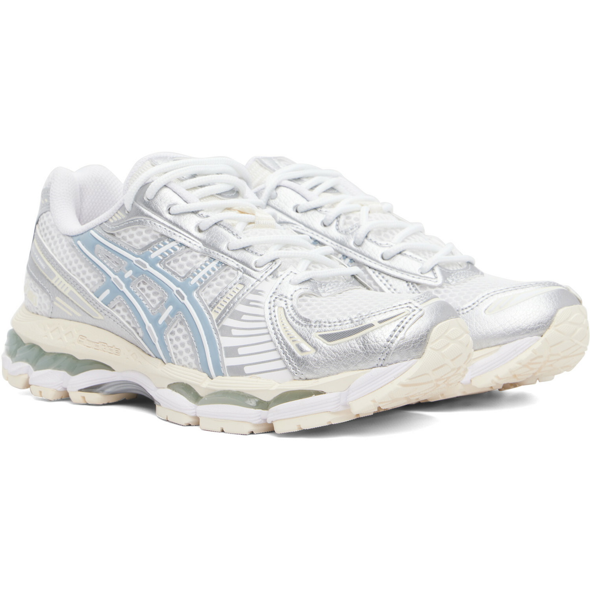 ASICS White & Silver Gel-Kayano 12.1 Sneakers