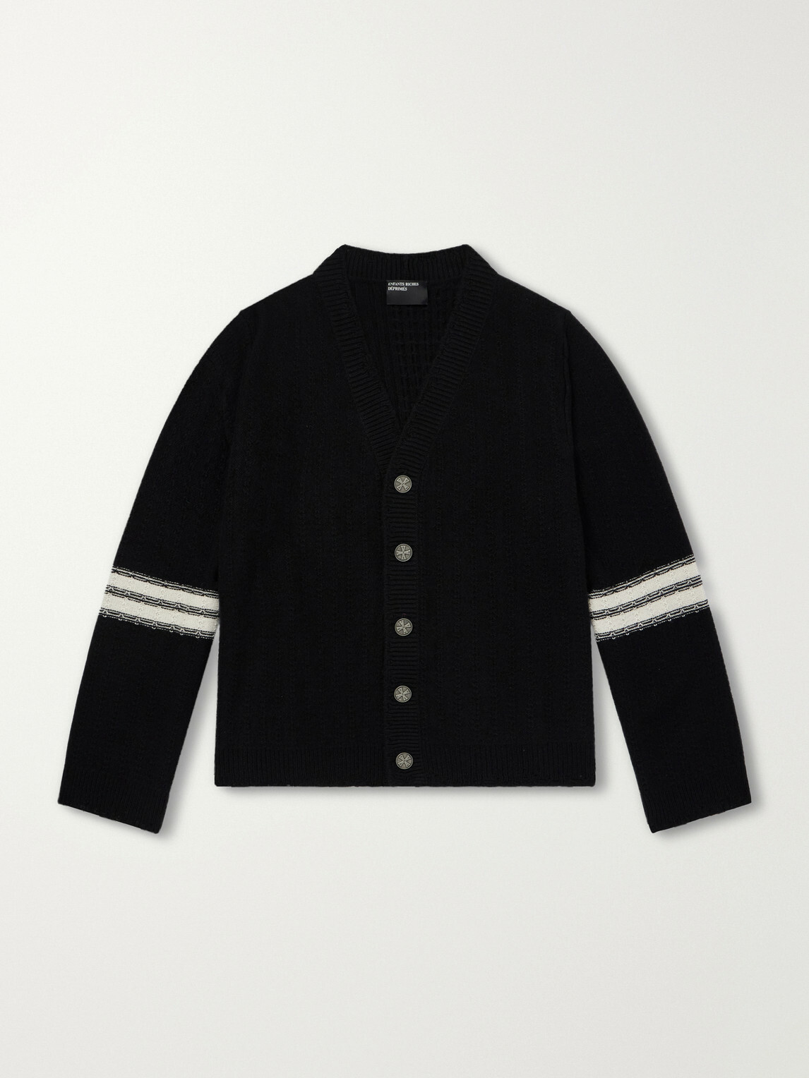 Enfants Riches Déprimés - Striped Cashmere Cardigan - Black