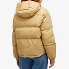 Sporty & Rich Women's Crown Logo Hooded Puffer Jacket in Beige