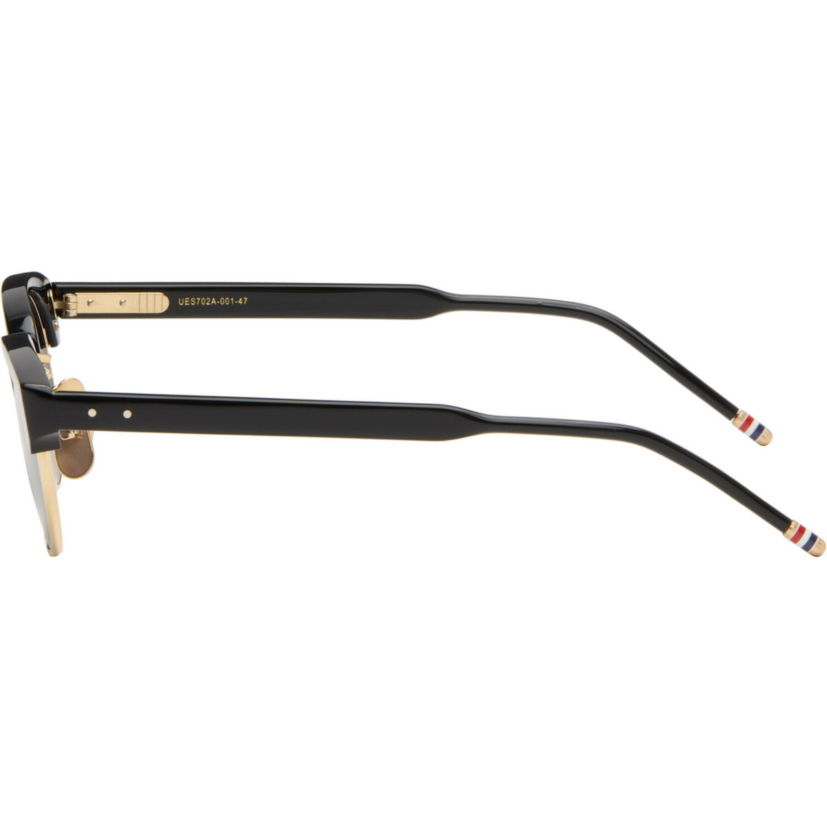 Thom Browne Black Acetate & Titanium Oval Sunglasses