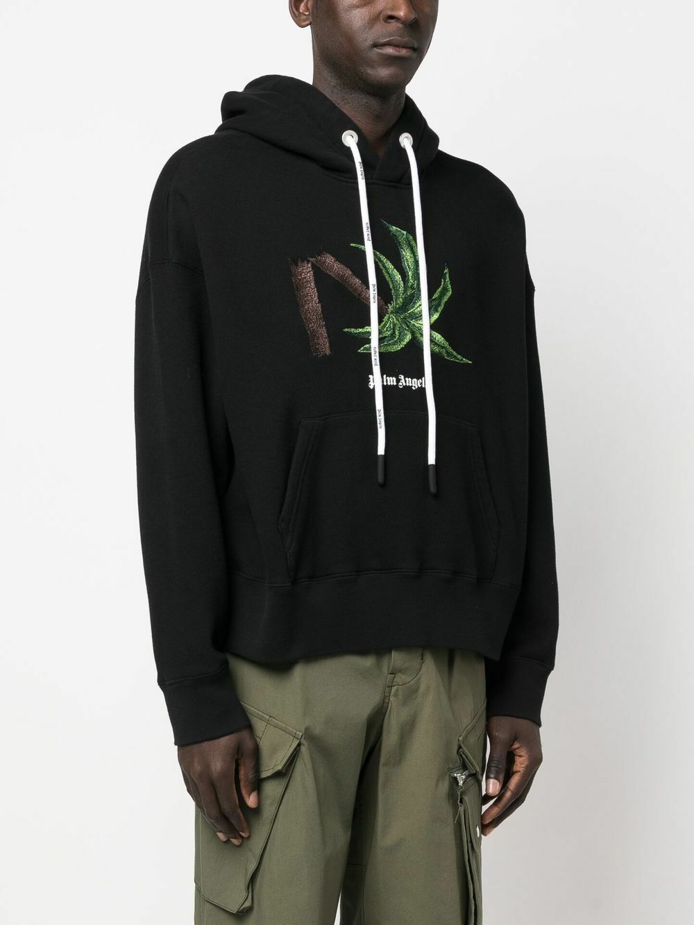 PALM ANGELS - Broken Palm Cotton Hoodie