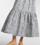 Ganni Floral cotton maxi skirt