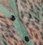 Wacko Maria - Leopard-Jacquard Mohair-Blend Cardigan - Green