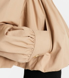Chloé Gathered cropped cotton canvas jacket