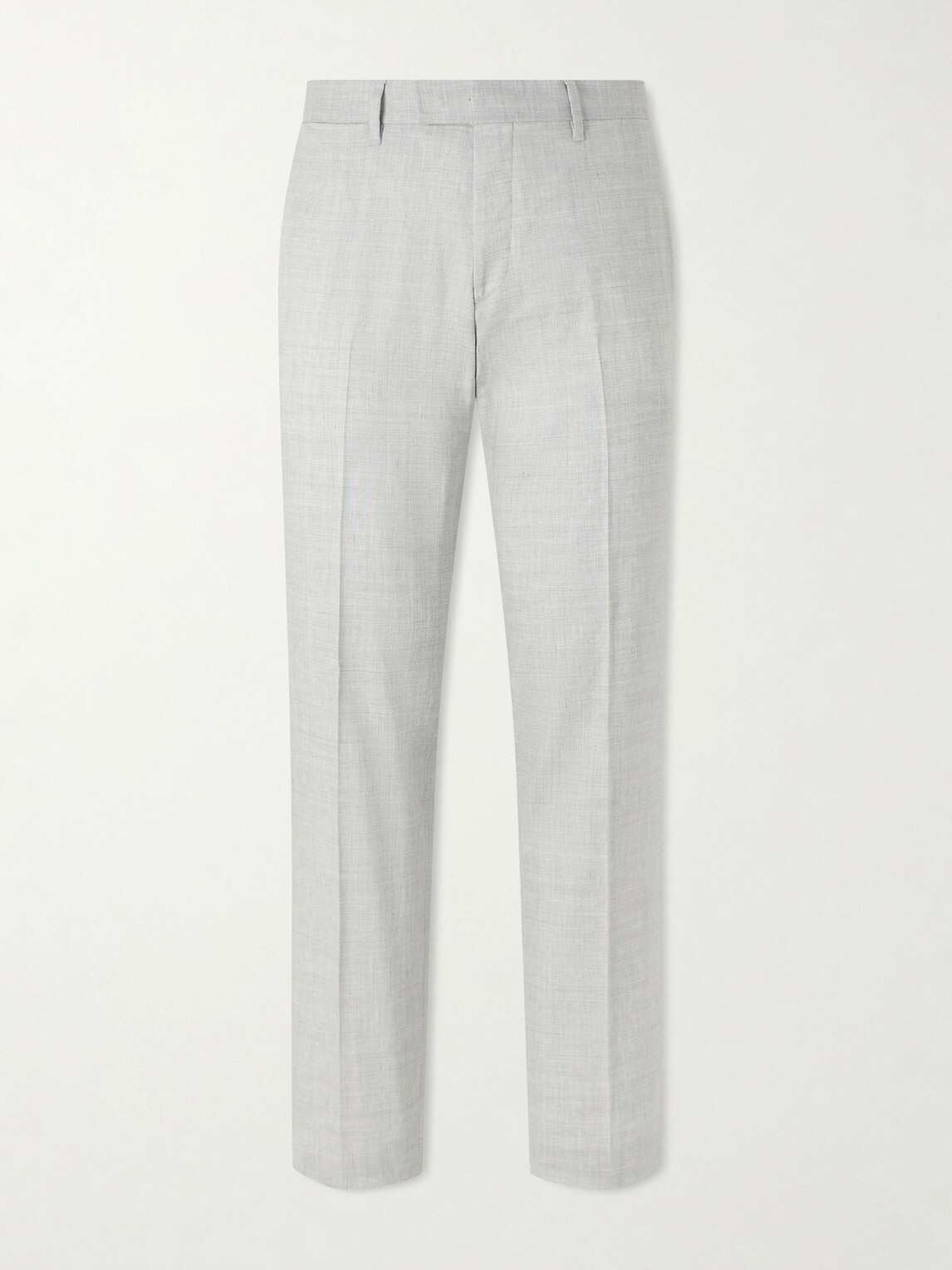 Mr P. - Straight-Leg Linen and Wool-Blend Suit Trousers - Gray