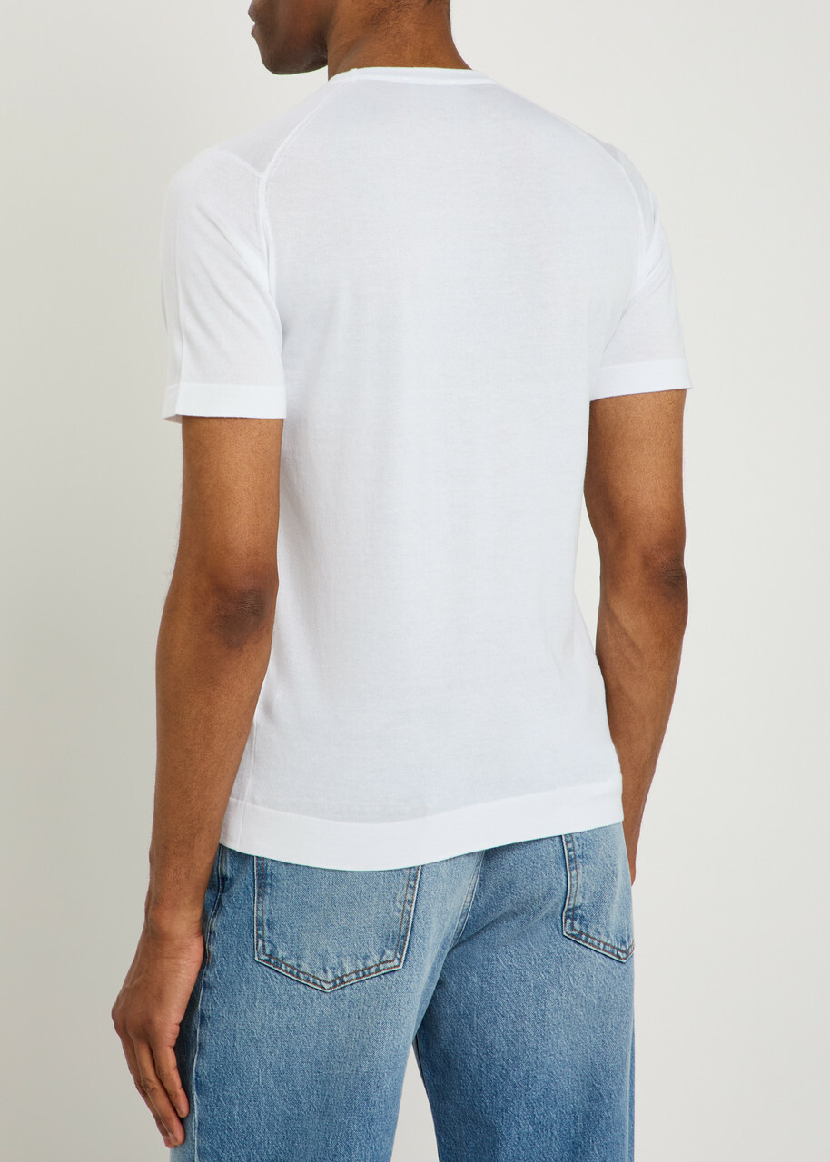 John Smedley Lorca Fine-knit Cotton T-shirt White