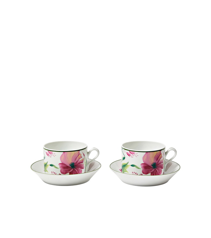Photo: Ginori 1735 Impero set of 2 porcelain tea cups and saucers