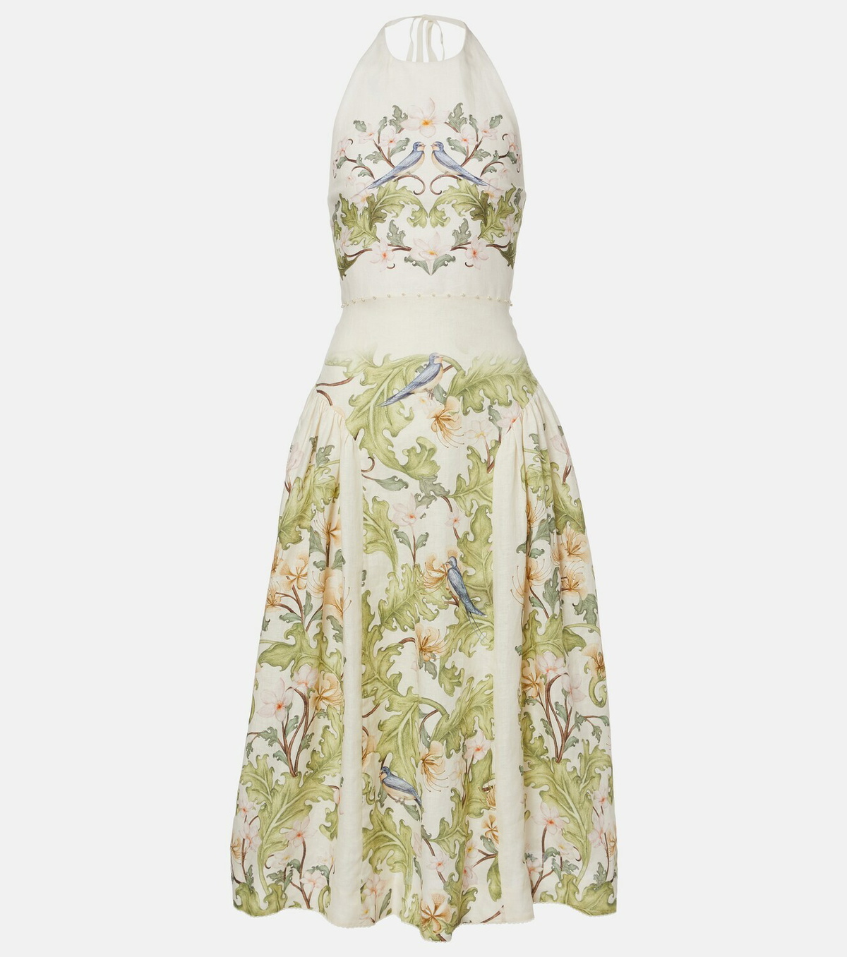 Agua by Agua Bendita Balsa Anhelo floral linen midi dress