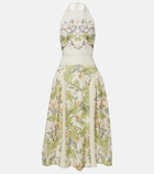 Agua by Agua Bendita Balsa Anhelo floral linen midi dress