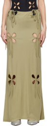 J.Kim Khaki Petal Maxi Skirt