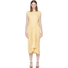 TOTEME Yellow Tie-Waist Jersey Midi Dress