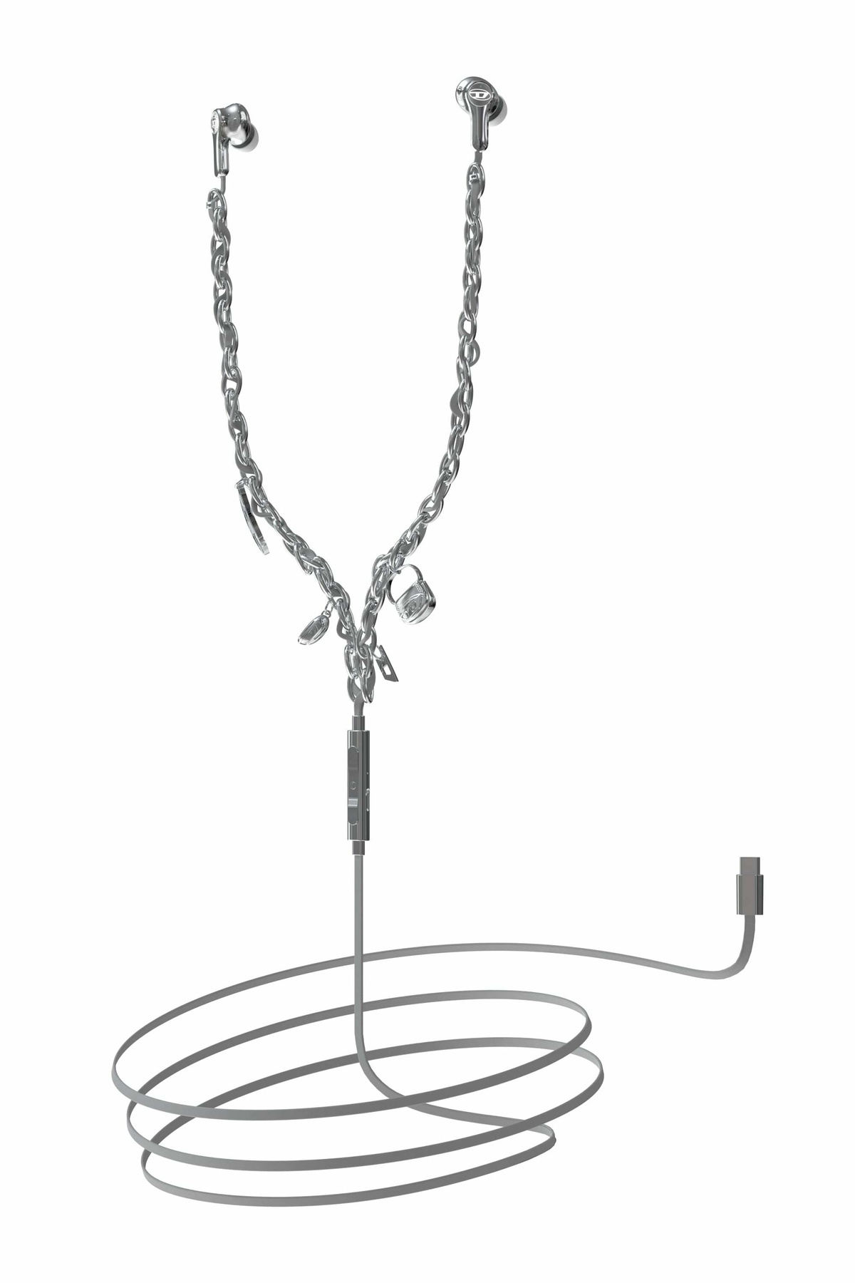 Diesel Wired Earbuds and charms - Earbuds - Unisex - Silver