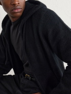 James Perse - Ribbed Cashmere Zip-Up Hoodie - Black