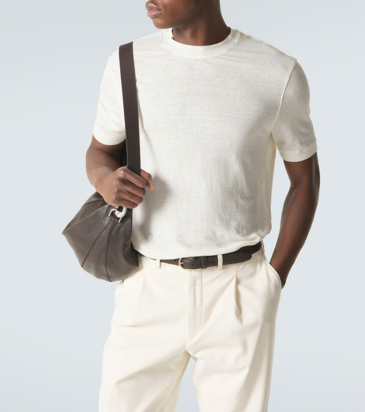 Thom Sweeney Linen-blend T-shirt