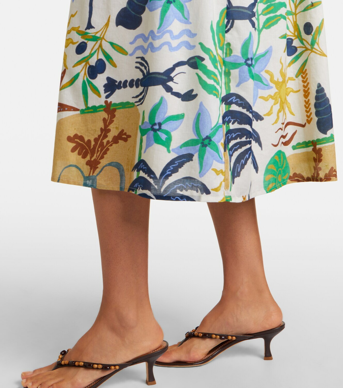 Velvet Leyla printed cotton midi dress