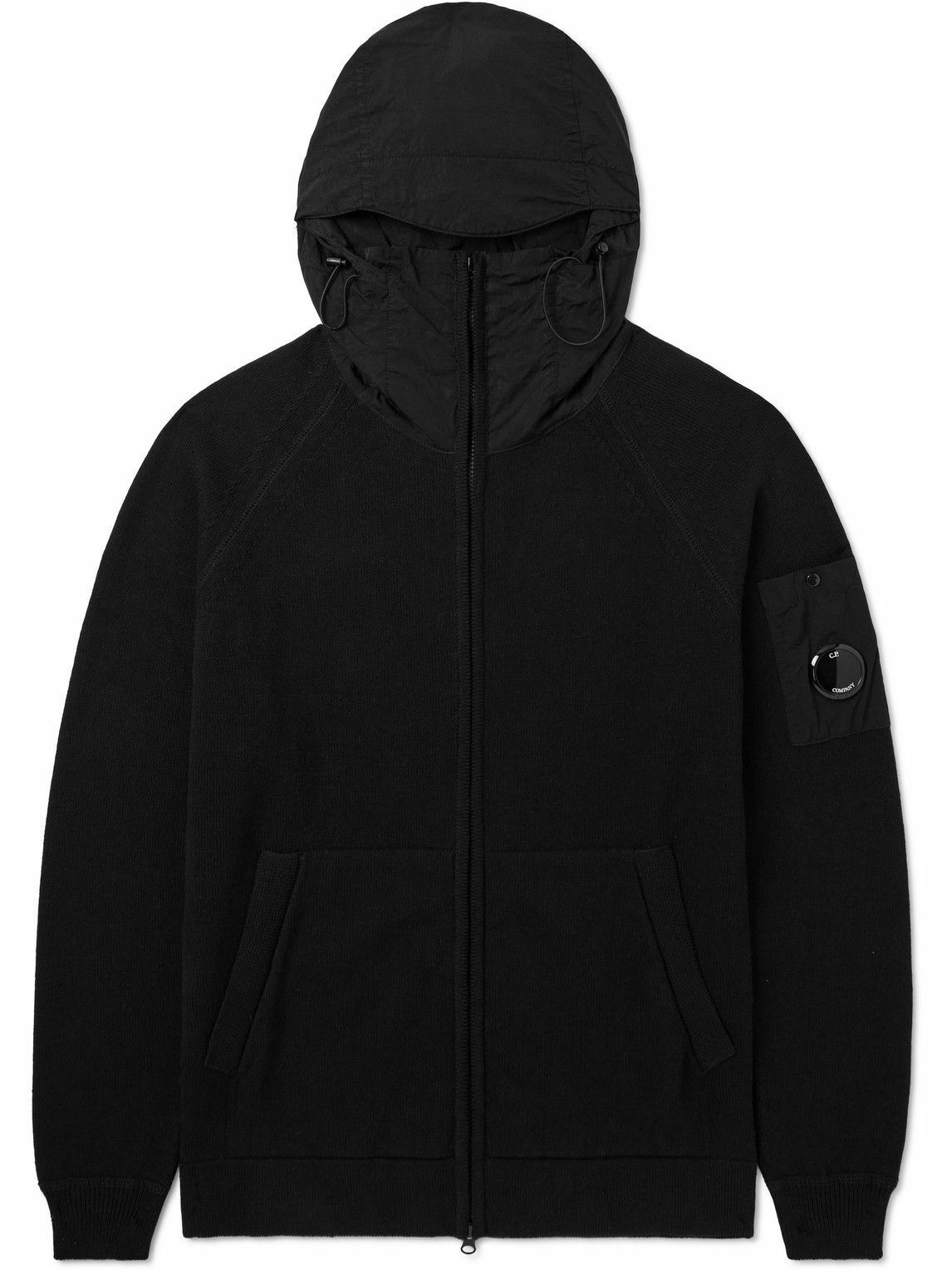 Photo: C.P. Company - Chrome R-Trimmed Cotton-Jersey Hooded Jacket - Black