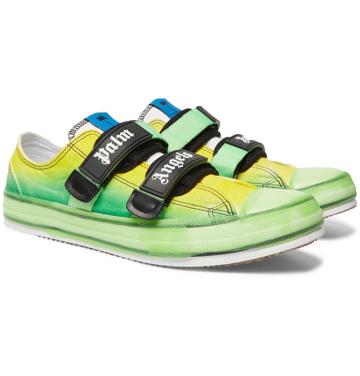Photo: Palm Angels - Rubber-Trimmed Canvas Sneakers - Green