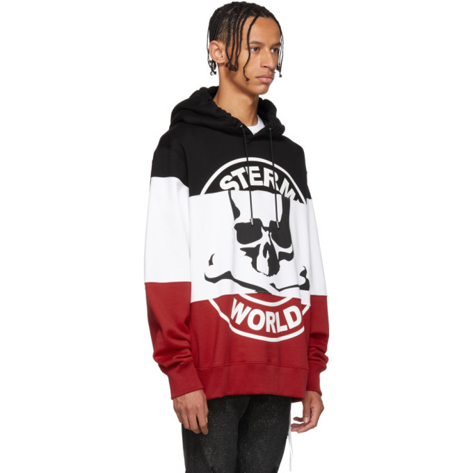 Red and white online split hoodie