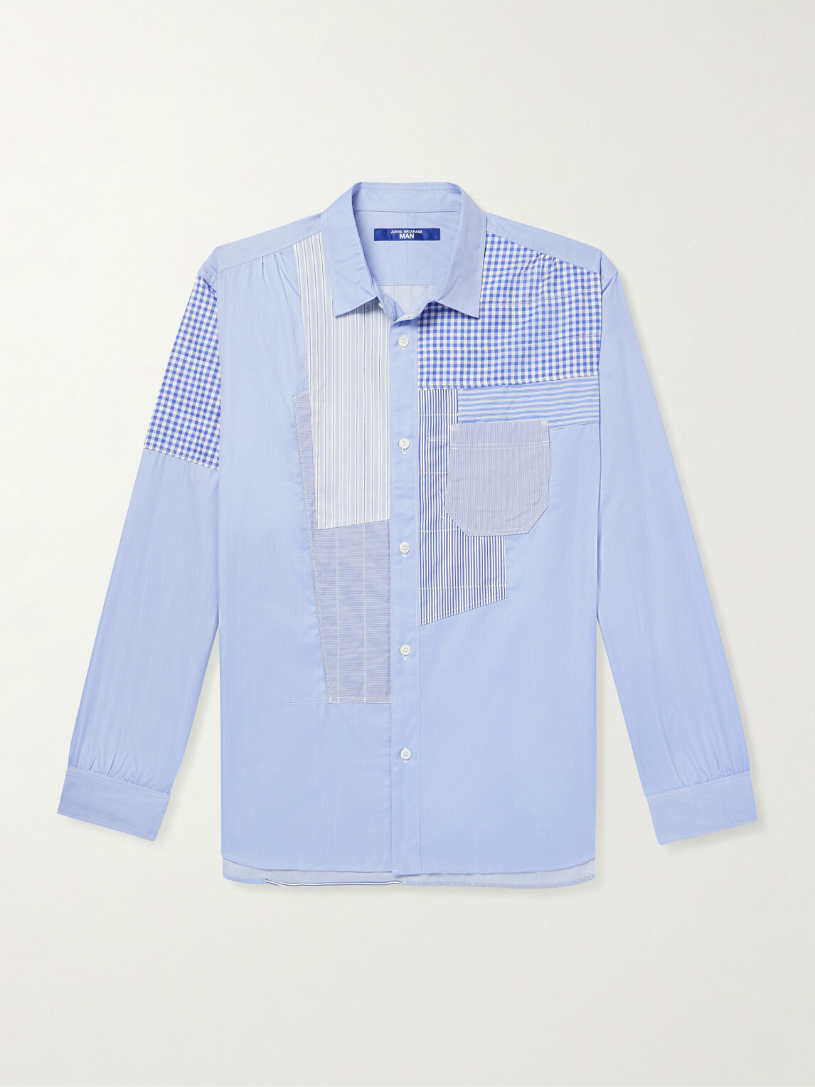 Junya Watanabe - Patchwork Cotton-Poplin Shirt - Blue