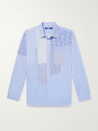 Junya Watanabe - Patchwork Cotton-Poplin Shirt - Blue