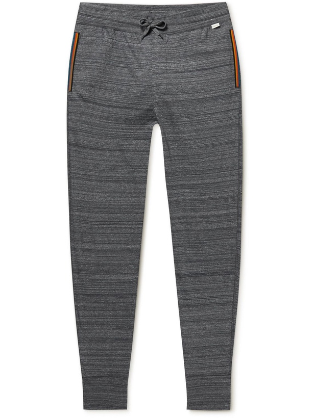 Photo: Paul Smith - Slim-Fit Tapered Space-Dyed Cotton-Jersey Sweatpants - Gray