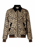 Valentino Garavani - Leopard-Print Wool-Twill Bomber Jacket - Brown