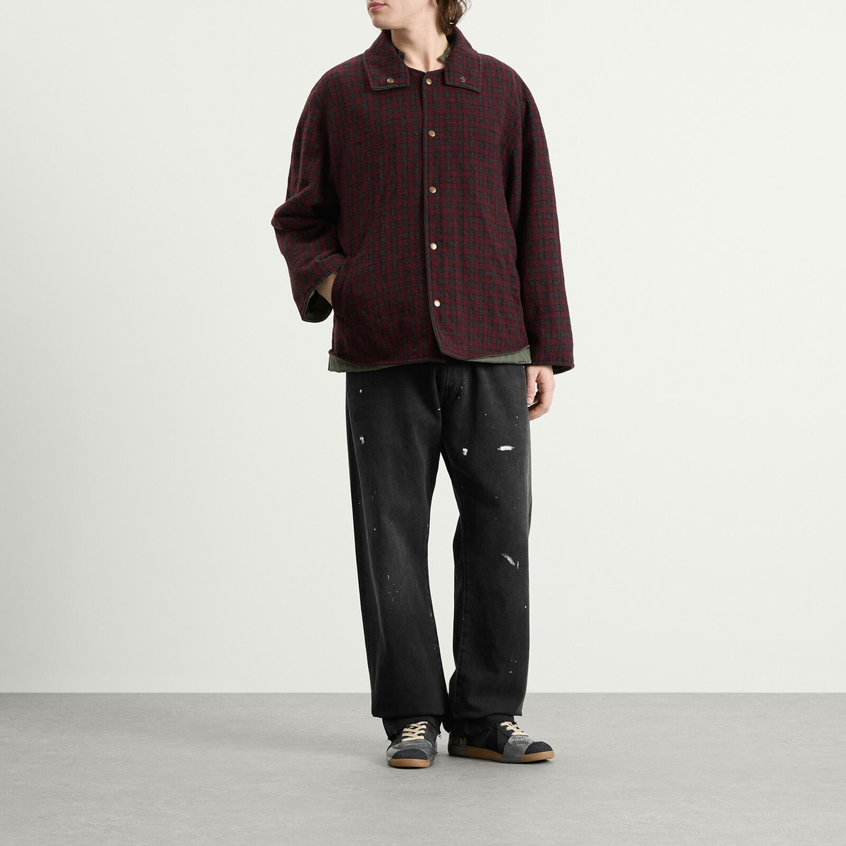 Maison Margiela Men's Reversible Short Parka Jacket in Military