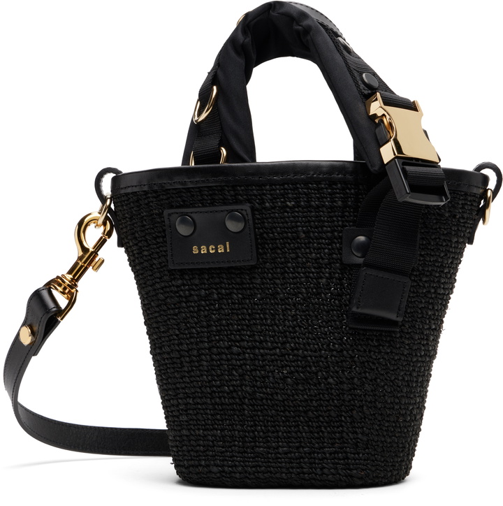 Photo: sacai Black Hybrid Micro Marche Bag