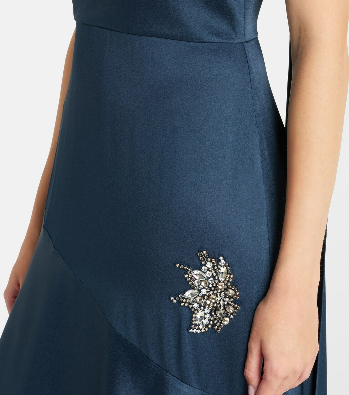 Erdem Embellished scarf-detail satin cady gown
