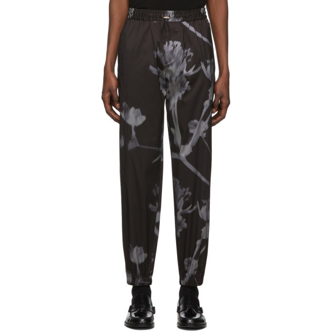 Photo: Paul Smith Black and Grey Shadow Floral Trousers