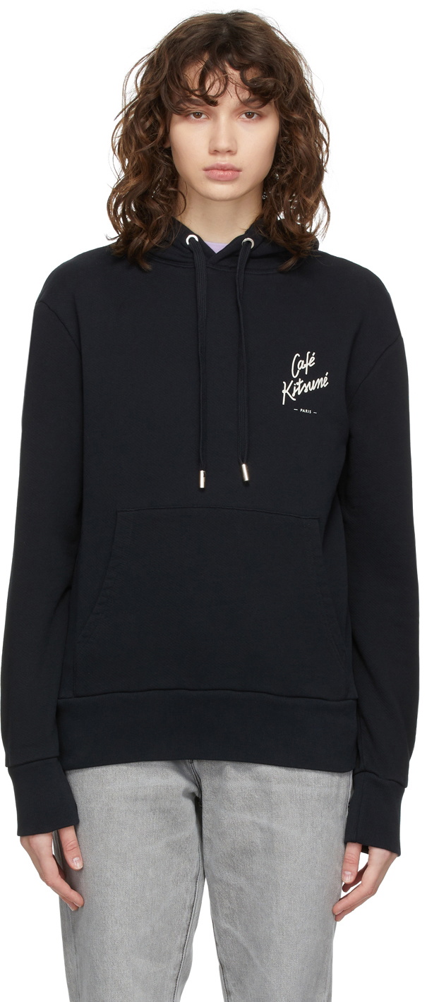 Maison Kitsun Black Caf Kitsun Hoodie Maison Kitsune