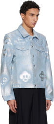 Casablanca Blue Pearlescent Monogram Denim Jacket