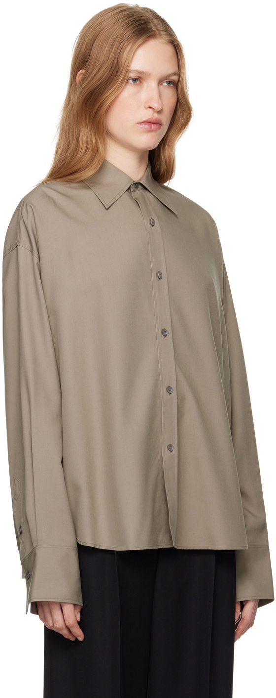 Carven Taupe Poplin Shirt