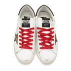 Golden Goose White and Black Leopard Superstar Sneakers